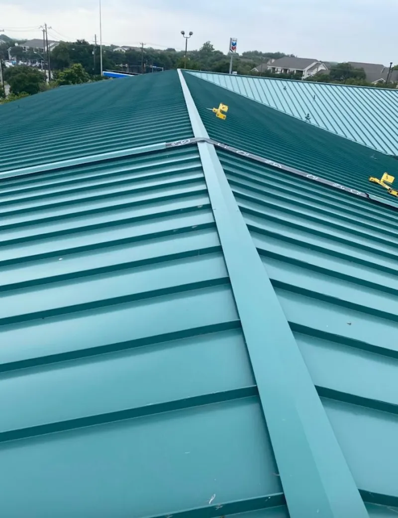 Green commercial metal roof ridge and valley for Metal Roof Repair in South Lake Tahoe